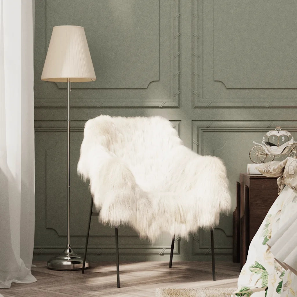 Fodera per Sedia in Pelle di Pecora Islandese Crema 70x110 cm CFW7697716
