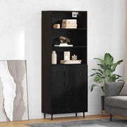 Credenza-Buffet-Armadio da cucina Rovere Nero 69,5 x 34 x 180 cm 821282
