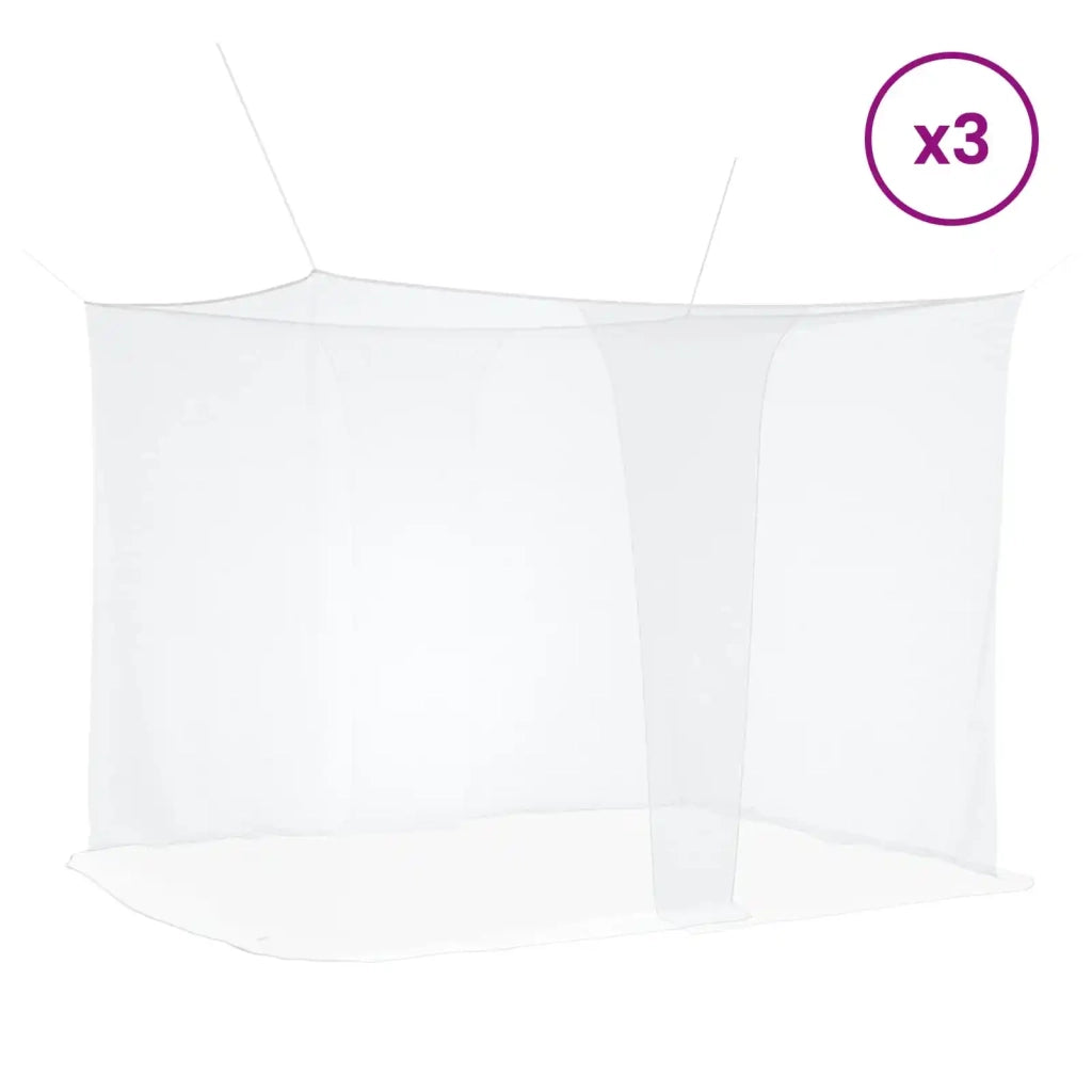 Zanzariera per letto 156 maglia 3 pcs Bianco Poliestere 42033559