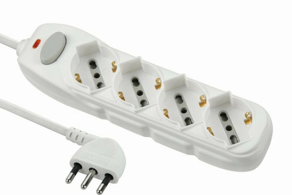Ciabatta Multipresa Polivalente 4 Posti Universale Cavo 1,5 Metri - Electraline