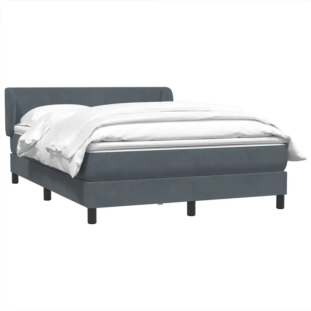 Giroletto a Molle con Materasso Grigio Scuro 160x210 cm Velluto 3317362