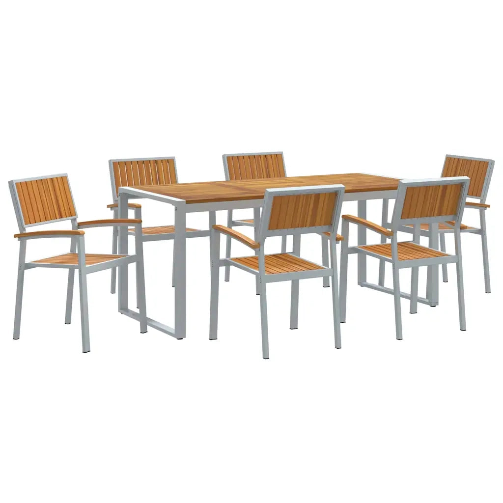 Set da Pranzo per Giardino 7 pcs Grigio 3284372