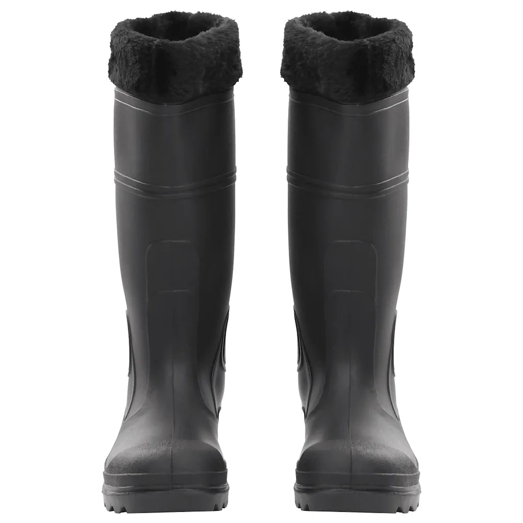 Stivali da Pioggia con Calzini Rimovibili Neri Misura 38 cm PVC CFW1657747