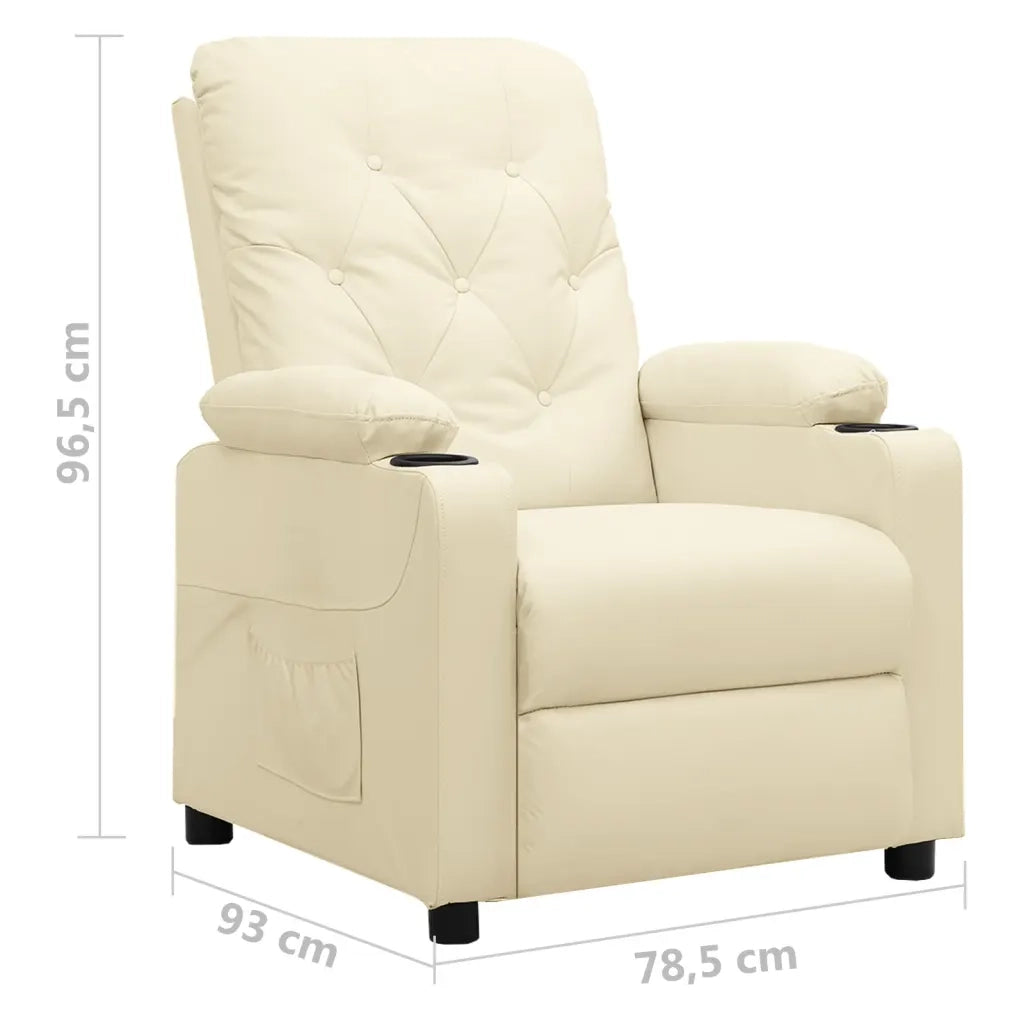 Poltrona Reclinabile Crema in Similpelle 339125