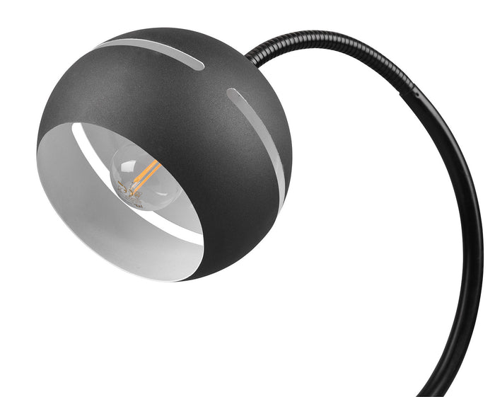 Lampada da Tavolo da Interno Attacco E14 in Metallo Nero Opaco