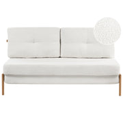Divano letto in tessuto boucle bianco 2 cuscini per sedersi Scandinavo