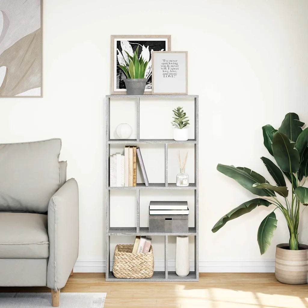 Libreria Grigio Sonoma 60x20x120,5 cm in Truciolato 858152