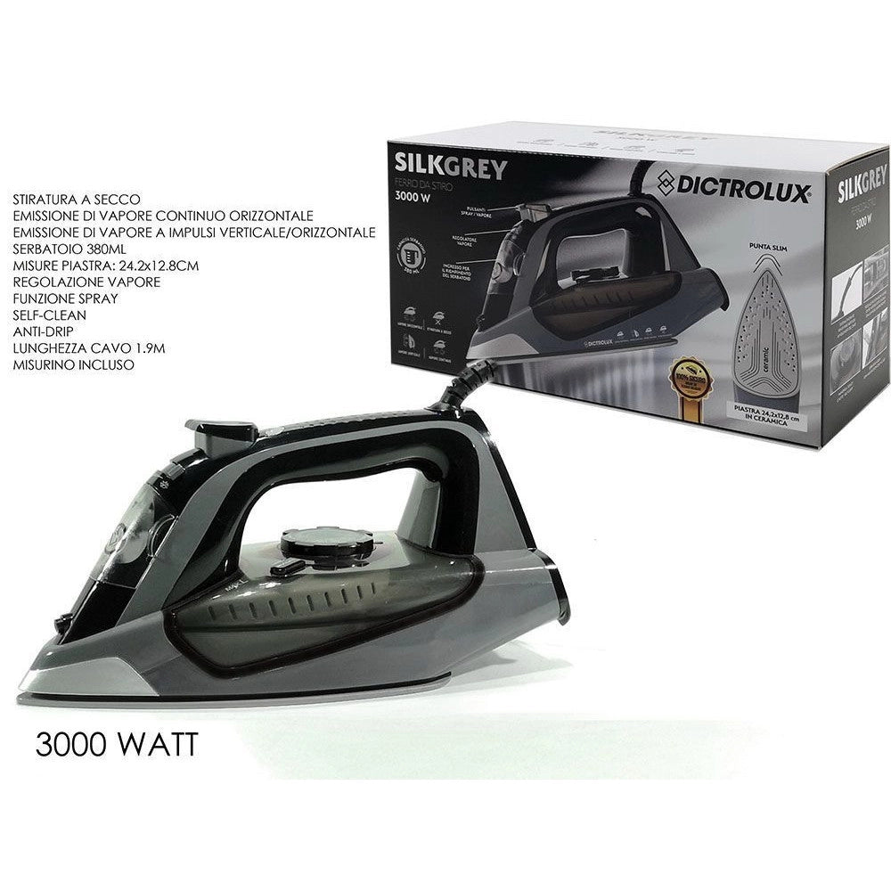 Trade Shop - Ferro Da Stiro A Vapore 3000w Funzione Spray Self-clean Anti-drip Stiratura A Secco -