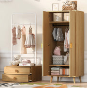 Armadio a doppia anta 70 x 55 x 170 cm in MDF; colore legno naturale