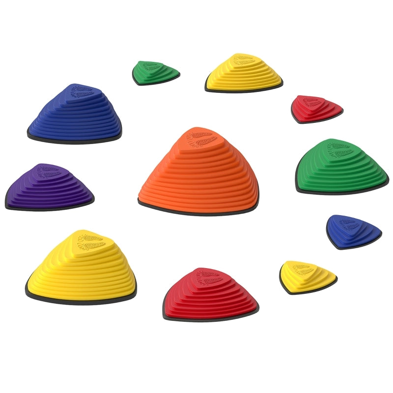 Set di 11 pietre da calpestio, antiscivolo, per uso interno ed esterno, impilabili, colori assortiti.