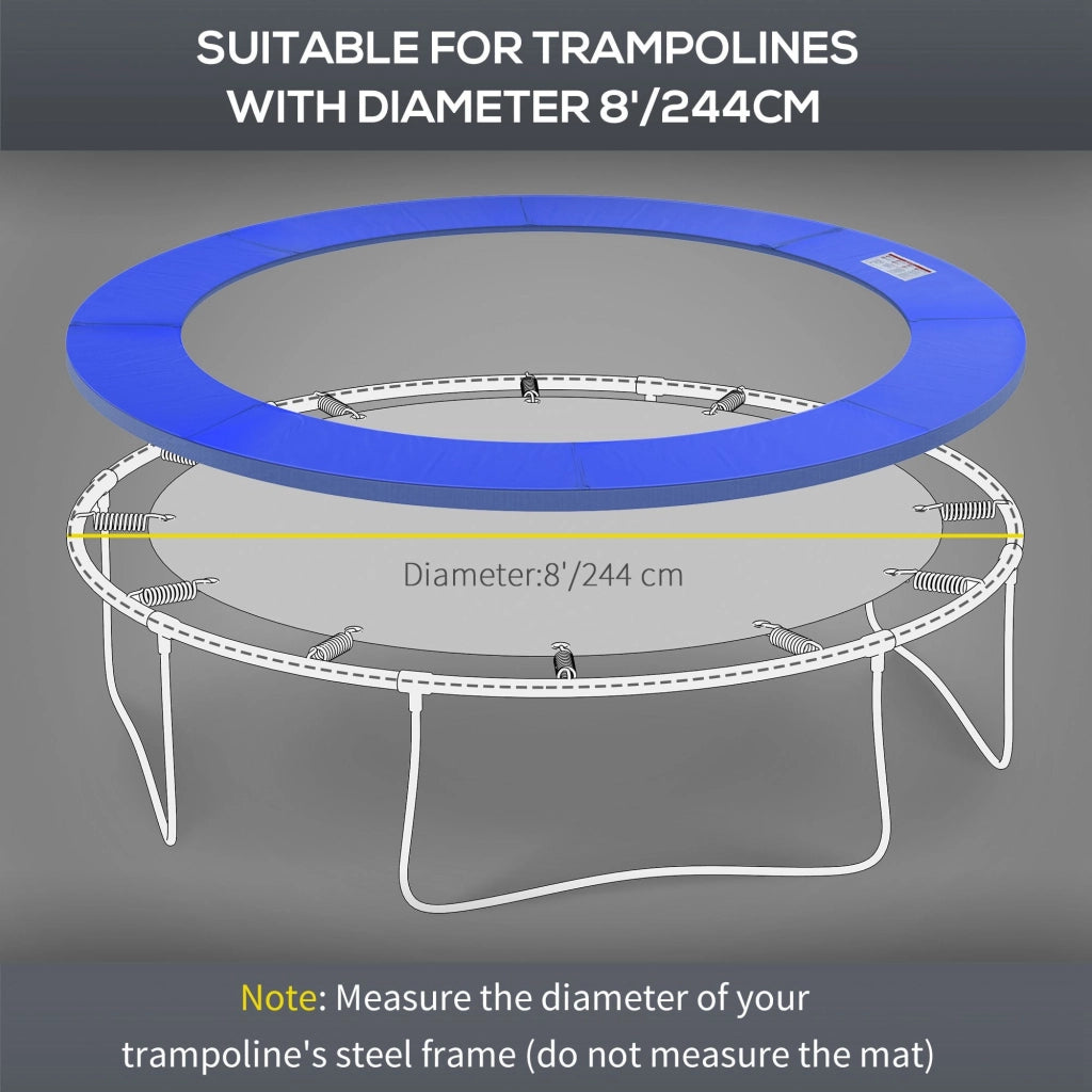 Copertura per Trampolino Elastico Giardino in PVC Blu Ø244 cm