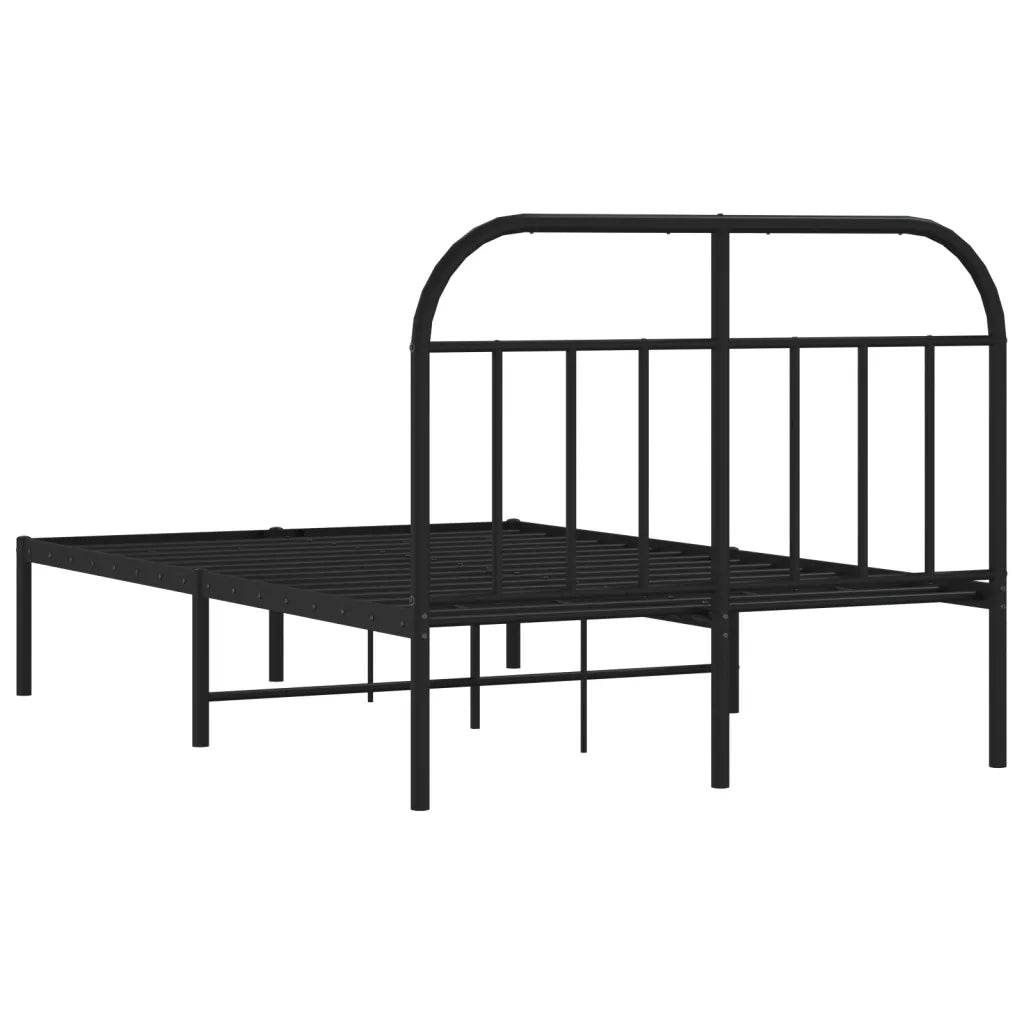 Letto matrimoniale | Letto per adulti | Giroletto con Testiera in Metallo Nero 120x190 cm