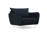 Cosmopolitan Design - Poltrona "Vienna" in velluto blu scuro 