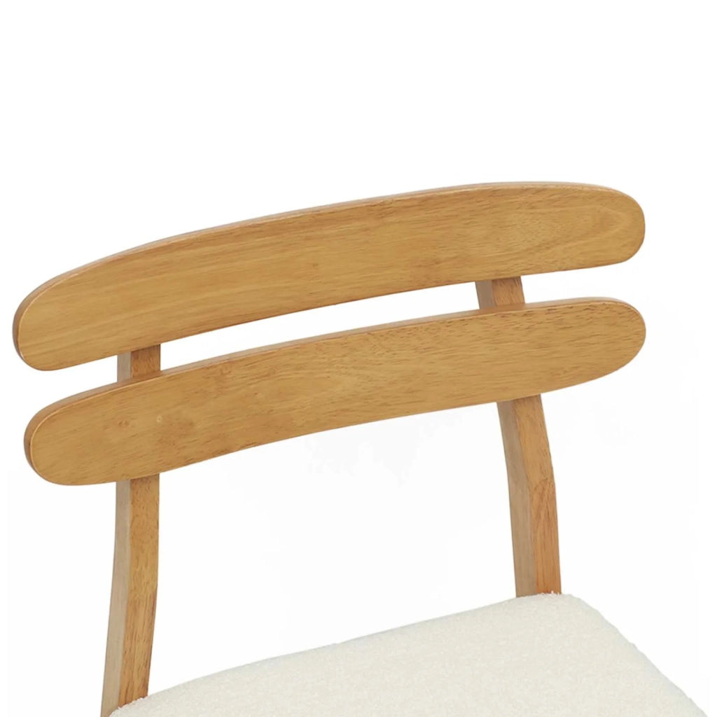 Sedia da pranzo 2 pcs Naturale e chiaro Legno di gomma solido