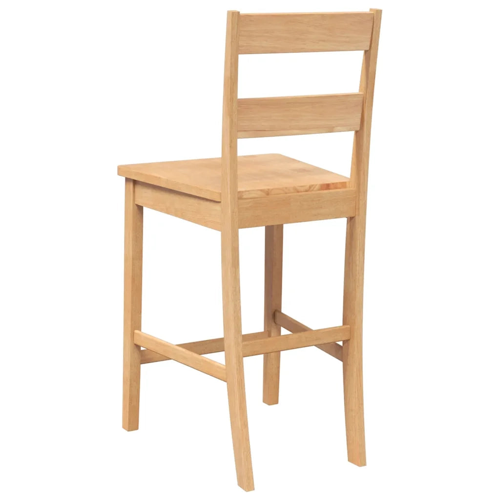 Sgabelli da Bar 2 pz Naturale Legno Massello di Hevea 4102558