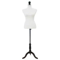 Manichino da Sarta in Schiuma, Legno e Metallo, 38x38x168 cm, Bianco