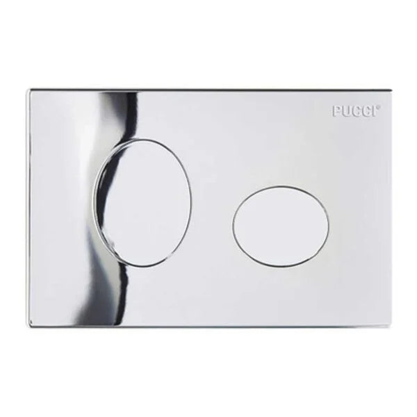 PLACCA DI COMANDO ECO ELLISSE DOPPIO TASTO  CROMATA     PUCCI