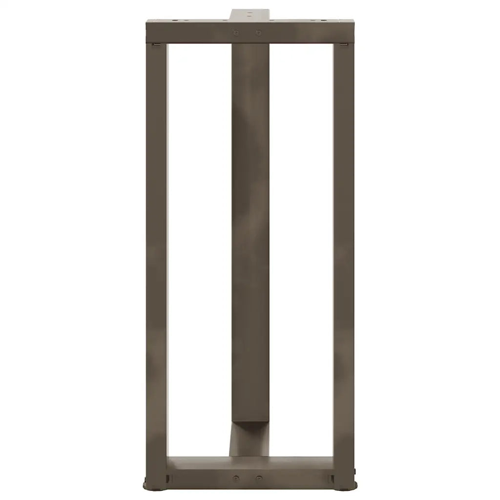 Gambe per tavolo da bar a forma di T 2 pz nere 40x35x(90-91) cm in acciaio