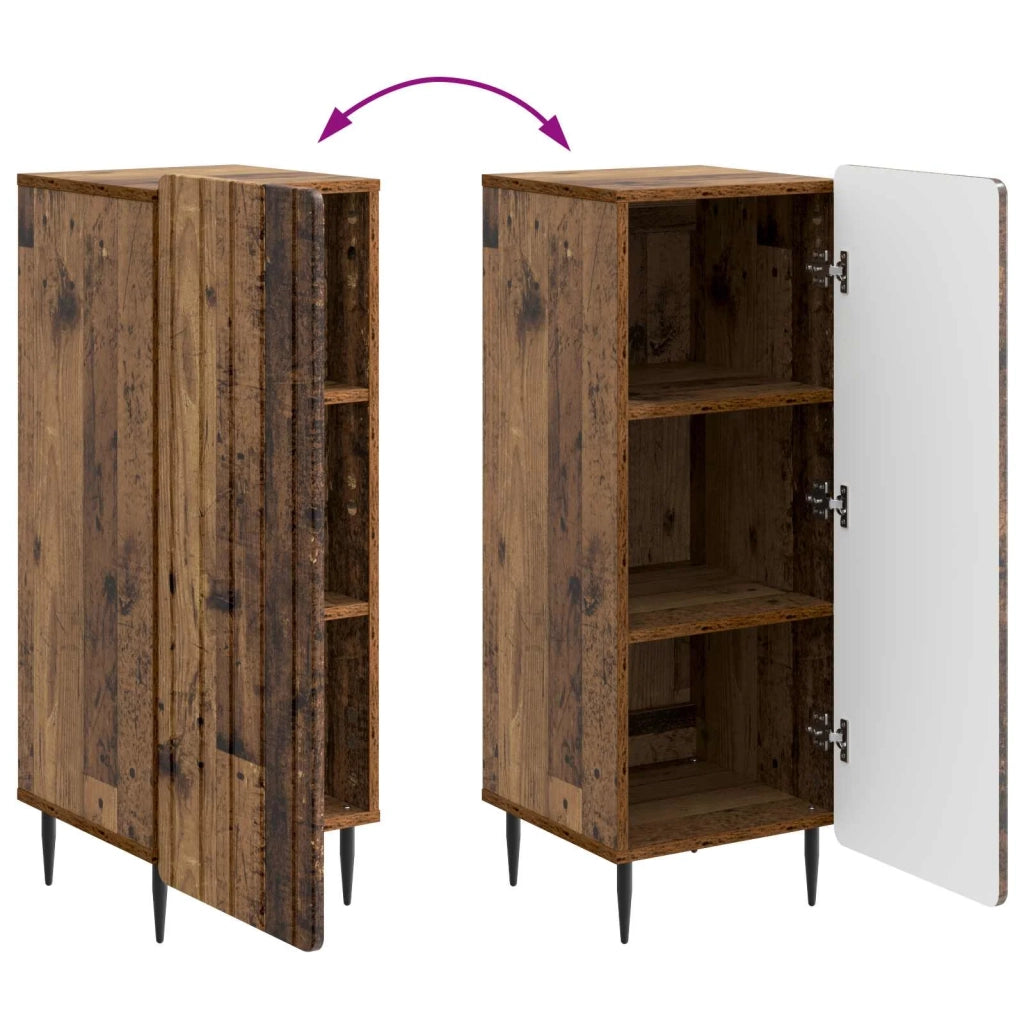Credenza | Madia | Buffet da pranzo | Armadio da pranzo Legno antico 34,5 x 33 x 92 cm Legno ingegnerizzato