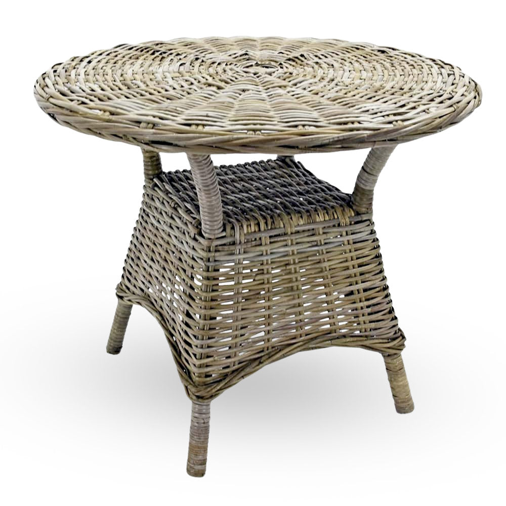 Set di 2 poltrone con 1 tavolino Kariba in rattan grigio con cuscini in omaggio