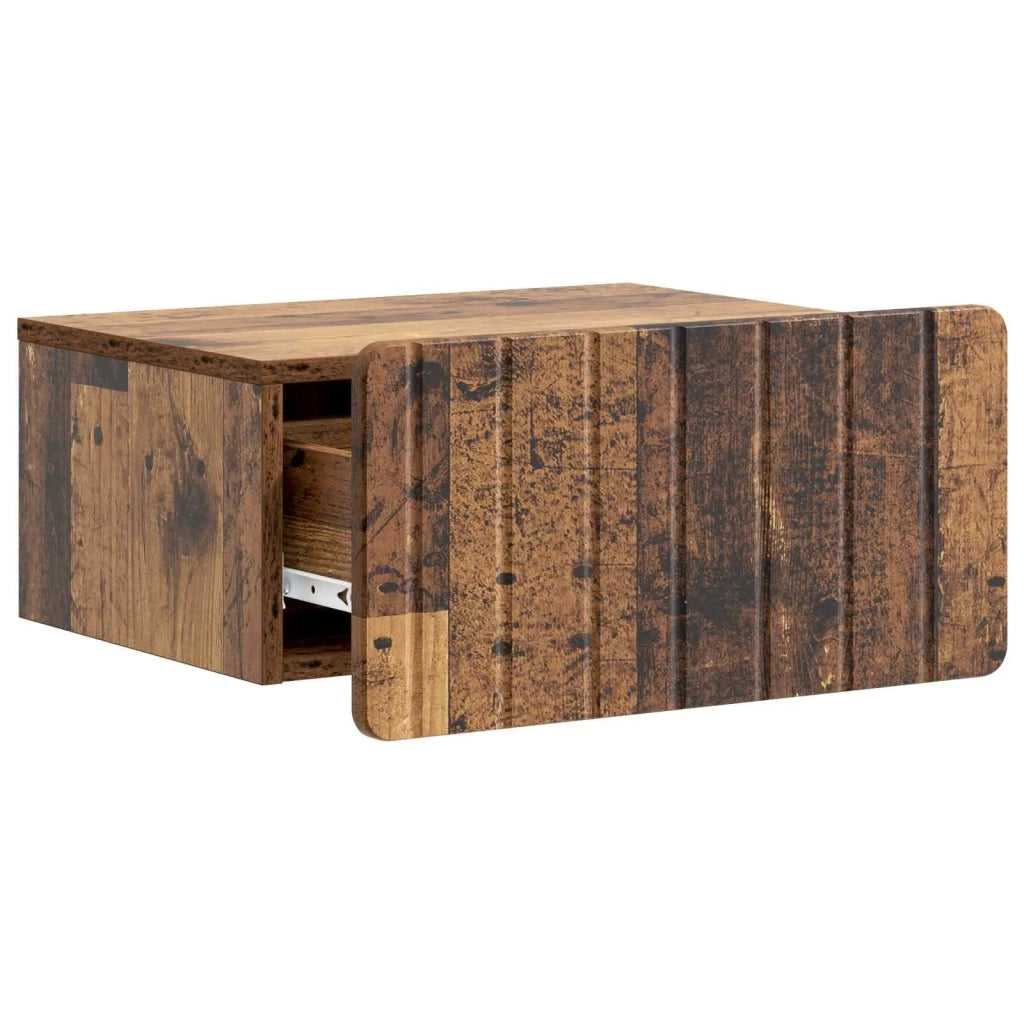 Mobiletto da notte a muro 2 pcs Legno antico 49 x 34,5 x 24 cm 898292