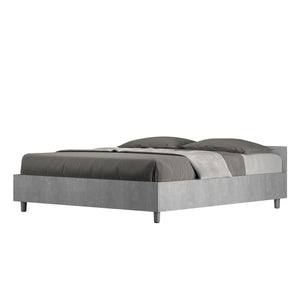 BS COM Letto matrimoniale contenitore doppia alzata 160x200 cemento