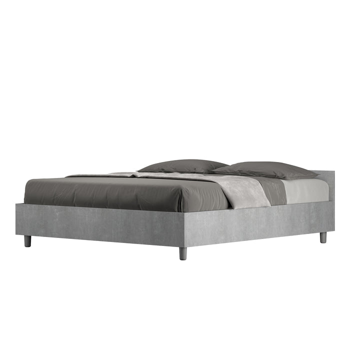BS COM Letto matrimoniale contenitore doppia alzata 160x200 cemento