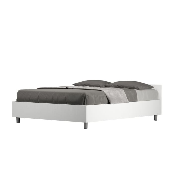 BS COM Letto matrimoniale francese senza rete 140x200 bianco frassino