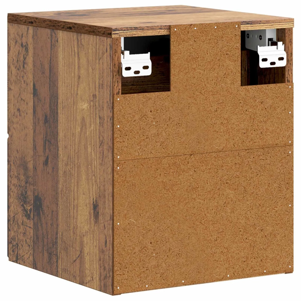 Mobiletto da notte a muro 2 pcs Legno antico 34,5 x 33 x 40 cm 899162