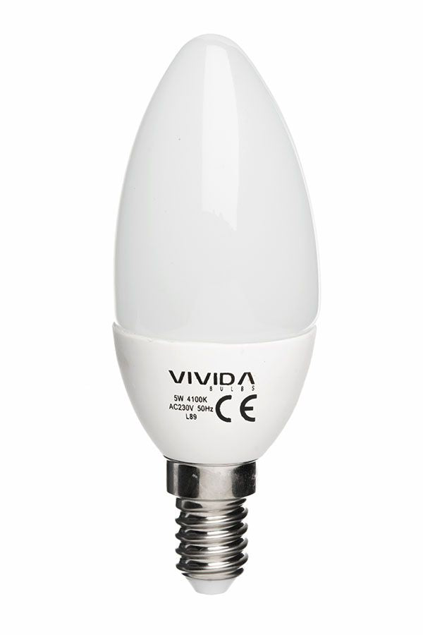 LAMPADINA A CANDELA LED E14 5W 4100K 400 LUMEN