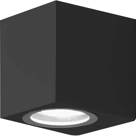 Applique lampada da parete cube nera GU 10IP54