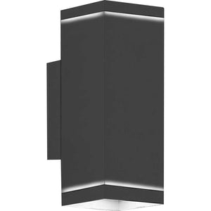 Applique lampada parete rettangolare colore nera 2XGU10 IP54