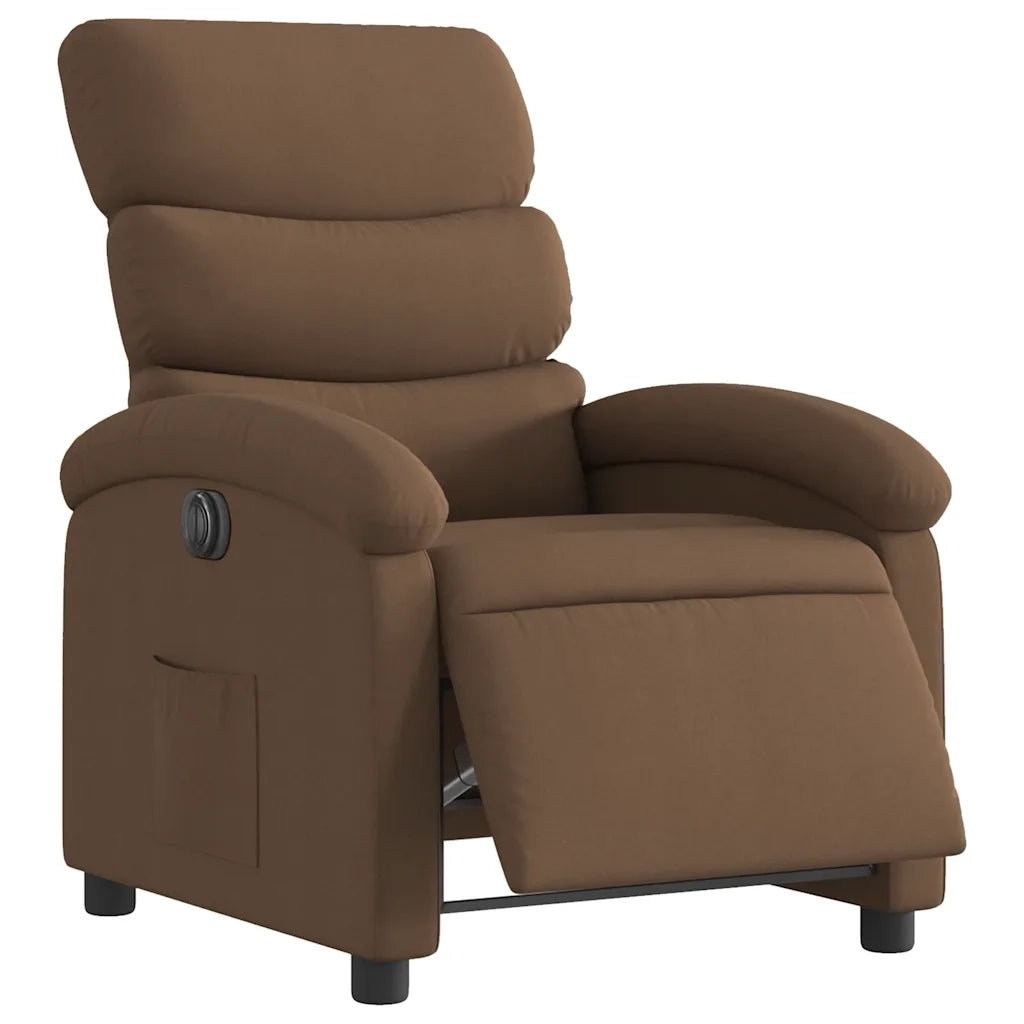 Poltrona Elettrica Reclinabile Marrone in Tessuto 3203958