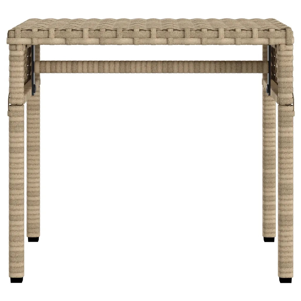 Lettino Prendisole | Sdraio da giardino | Lettino da sole con Baldacchino e Tavolino Beige Polyrattan