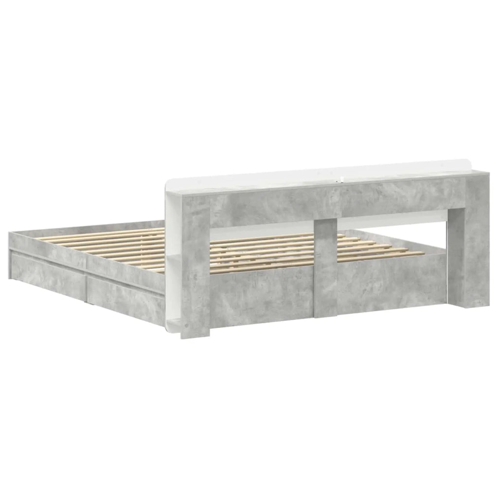 Telaio del letto con storage Grigio Cemento 200 x 200 cm 3433606