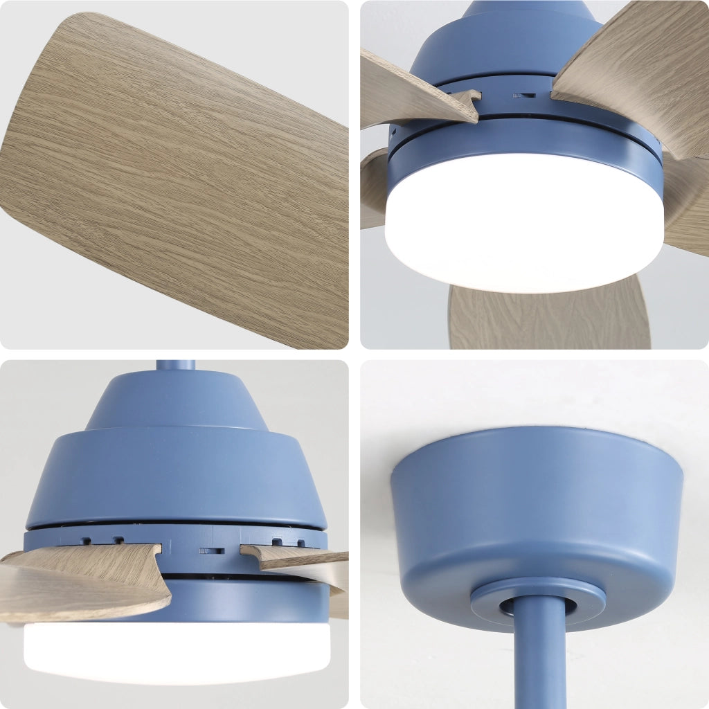 Ventilatore da soffitto con luce led 22w 107 cm 5 pale abs telecomando camera letto soggiorno sala da pranzo ufficio 220v