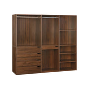 Kit guardaroba modulare decorazione legno 3 elementi, noce