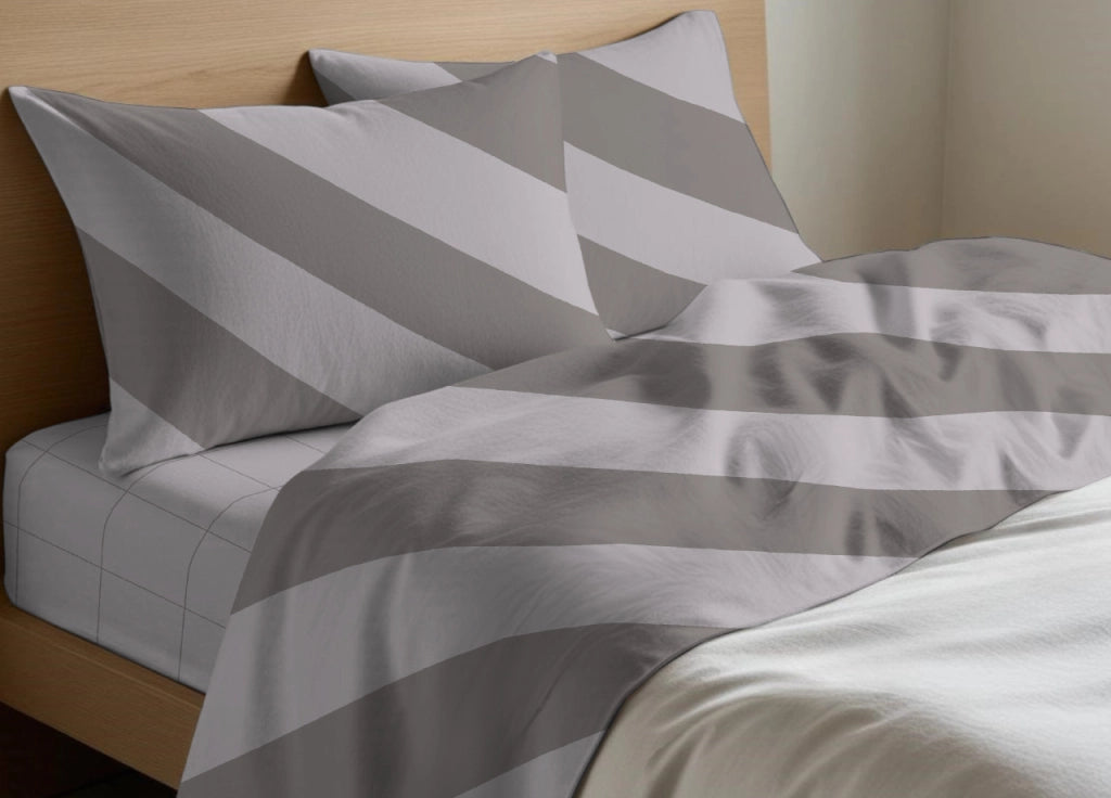 Completo Lenzuola Letto In 100% Cotone Made Italy Disegno Elite - Piazza E Mezza - Beige