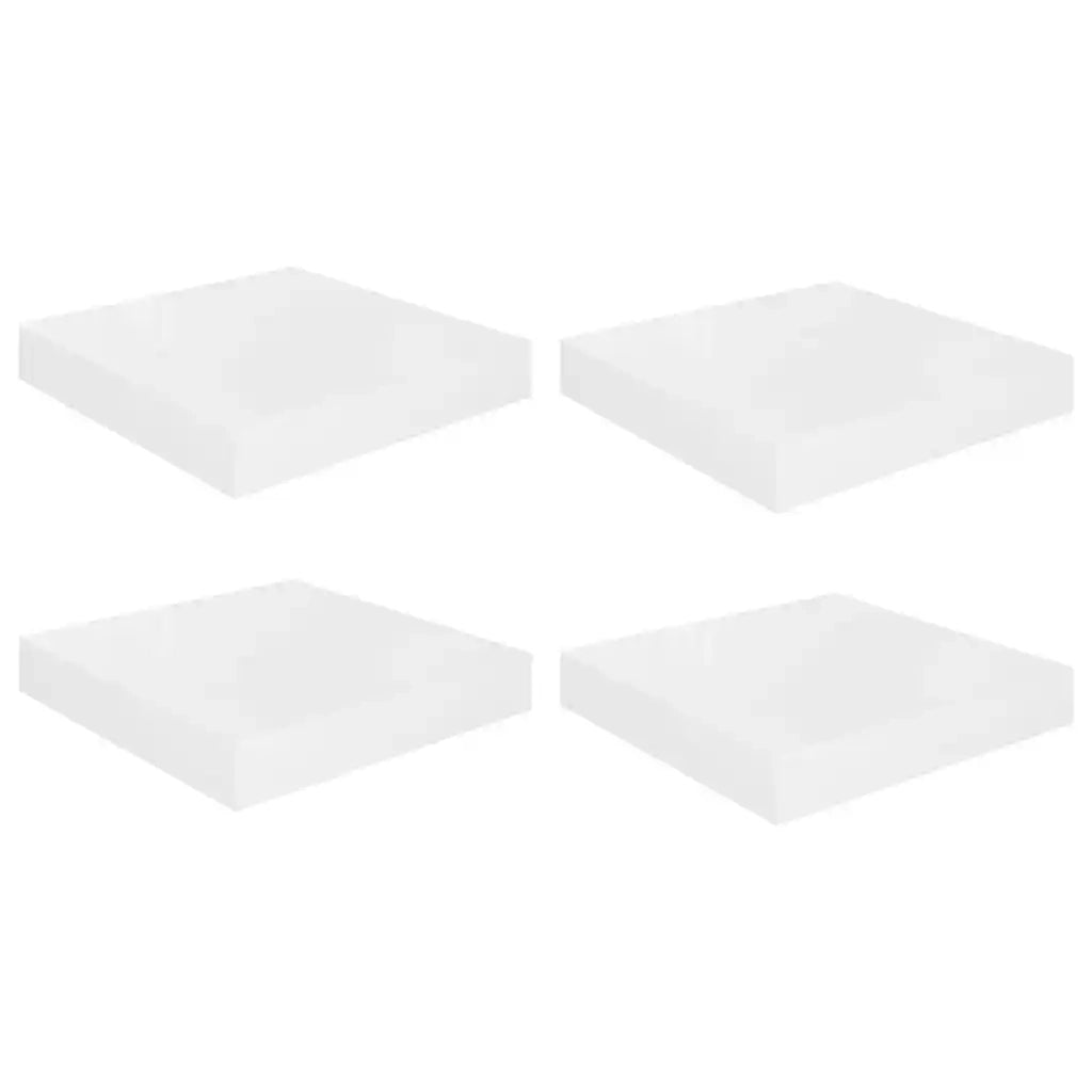 Scaffali a Parete 4 pz Bianco Lucido 23x23,5x3,8 cm in MDF cod mxl 42197