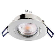 Faretto ad incasso LED 8W GU10 cromato lucido tondo foro 70mm moderno orientabile luce soffitto cucina studio CROMATO 4000K