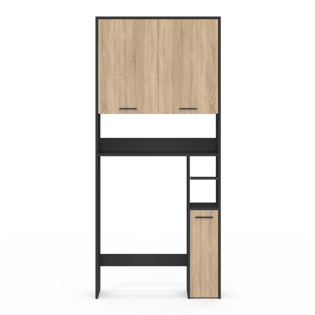 IDMarket - Scaffale WALLIS in legno di faggio con piano nero