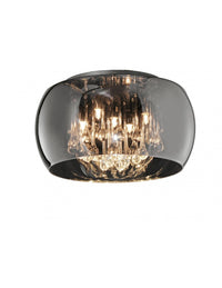 Plafoniera Vapore Vetro Cromo E Pendenti Ø40 cm Trio Lighting