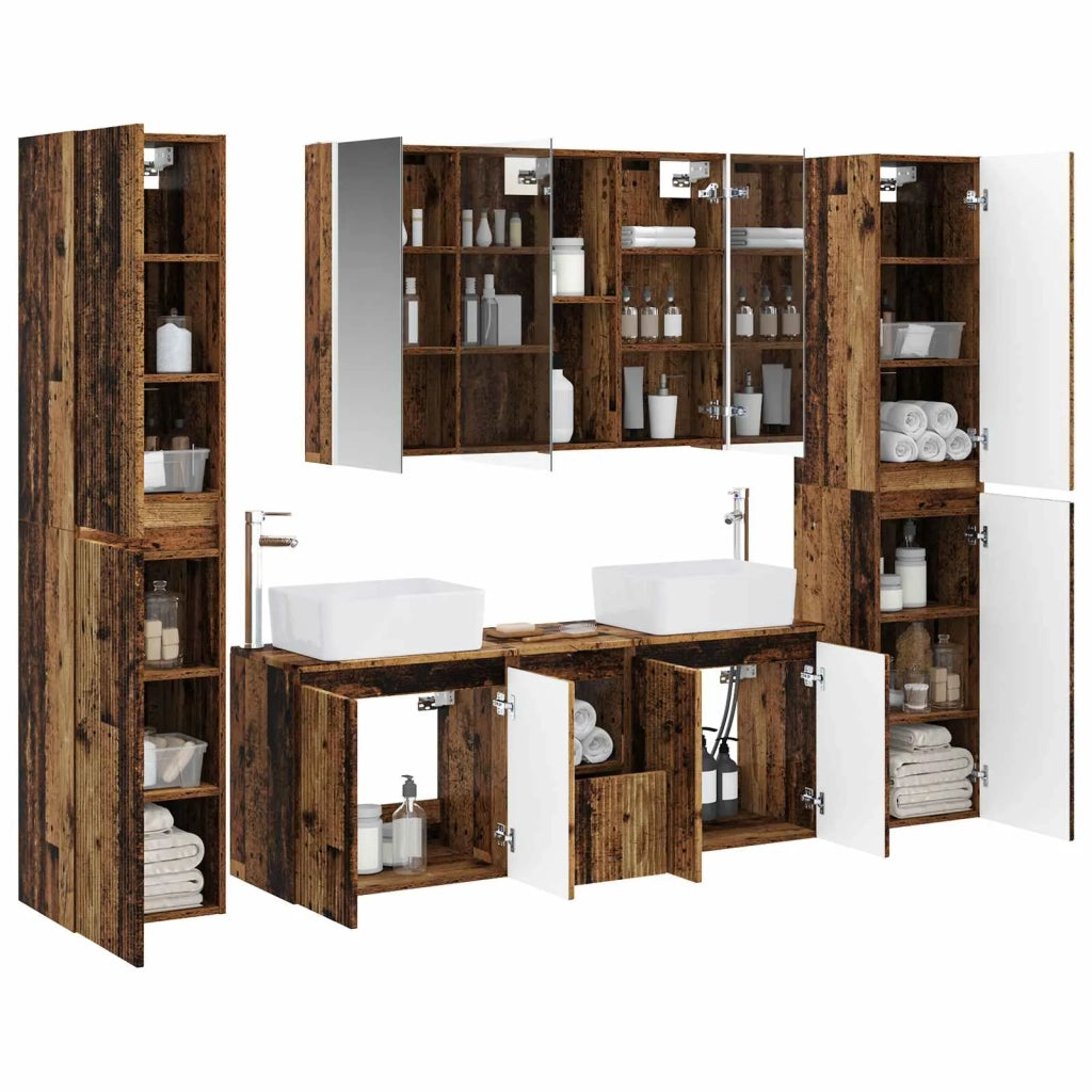 Set di mobili per il bagno 6 pcs Legno antico 3407237