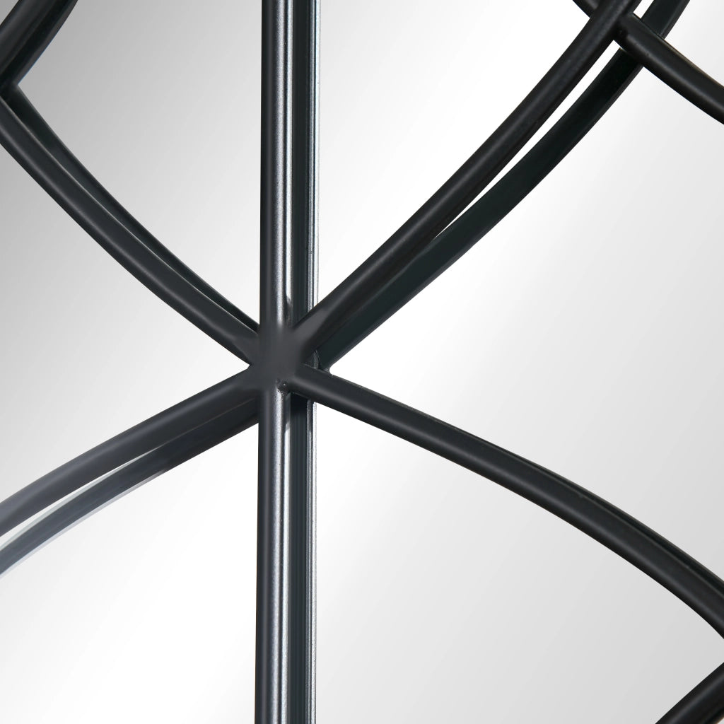 Specchio da Parete con Ganci ¨C Zephmum ¨C Legno e Vetro Marrone Nero 60x93 cm