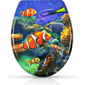 sedile wc con abbassamento automatico clown fish design ter