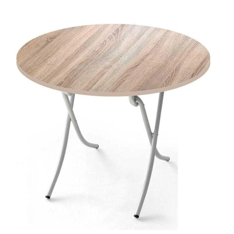 SAN PAOLO TAVOLO TONDO IN LEGNO PIEGHEVOLE 90 X 75 CM IN COLORE ROVERE