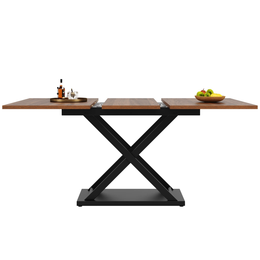 Tavolo da Pranzo Allungabile con 4 Sedie ¨C MINIMAL ¨C Noce/Nero Velluto, 160x80x75