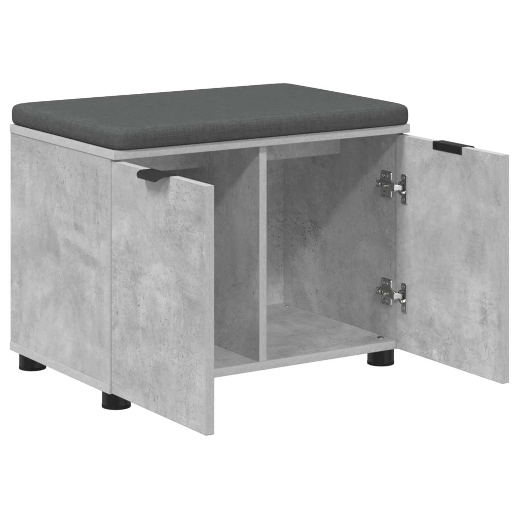 Panca per ingresso con cuscino Grigio Cemento 60 x 38 x 46 cm 891475