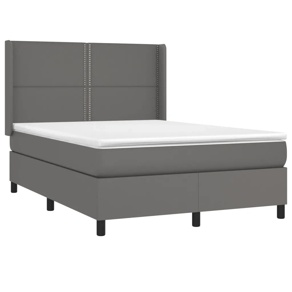 Giroletto a Molle con Materasso Grigio 140x200 cm in Similpellecod mxl 122618