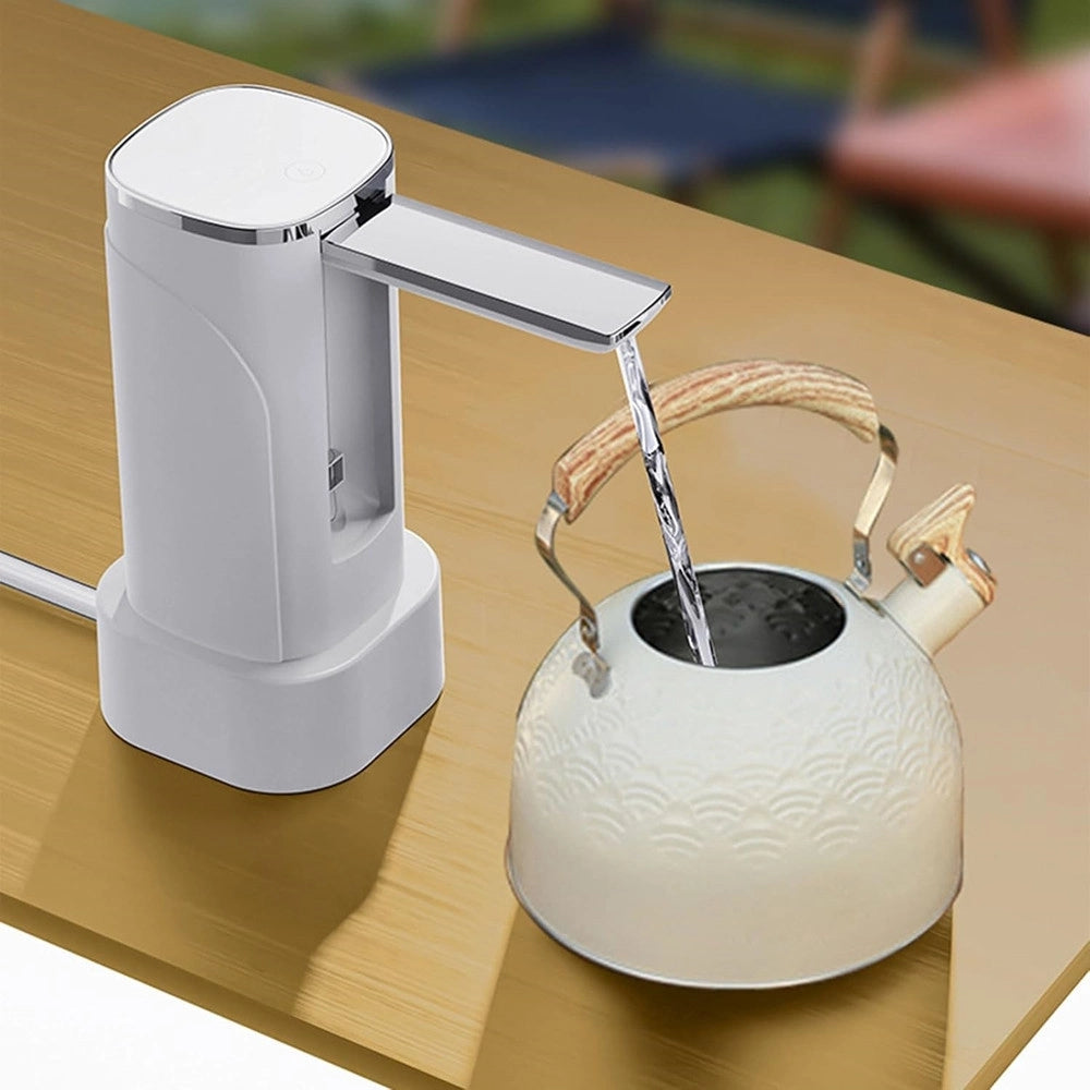 Trade Shop - Pompa D'acqua Dispenser Ricaricabile Usb Con Display A Led Portatile Pieghevole Q-cs80 -